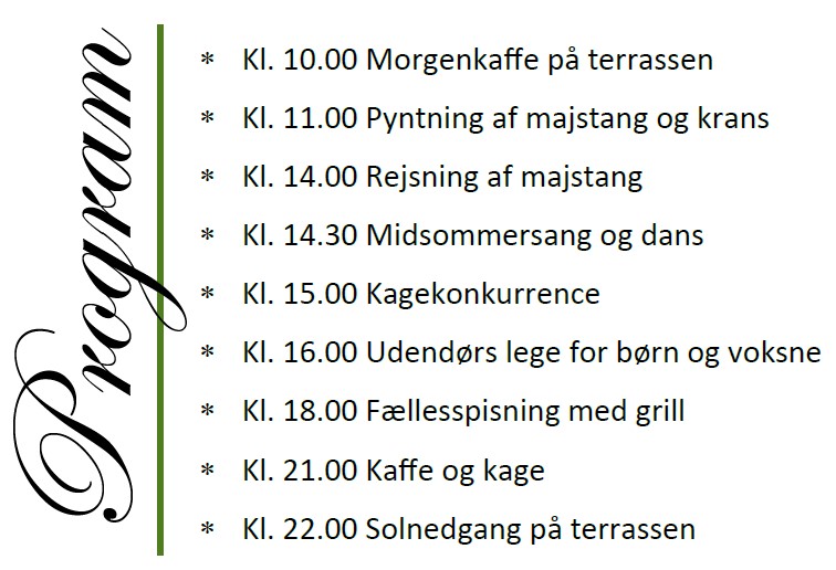 Forberedelserne til midsommerfesten 1 - Børglumparken Program-dagens