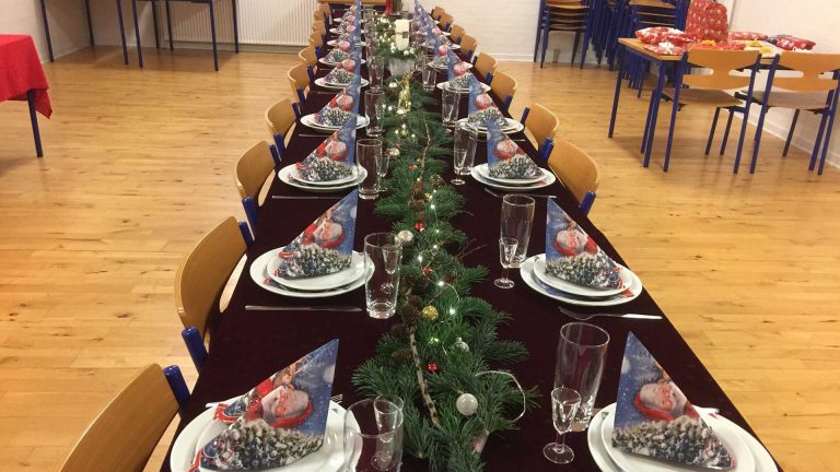 Opdækning til julefrokost